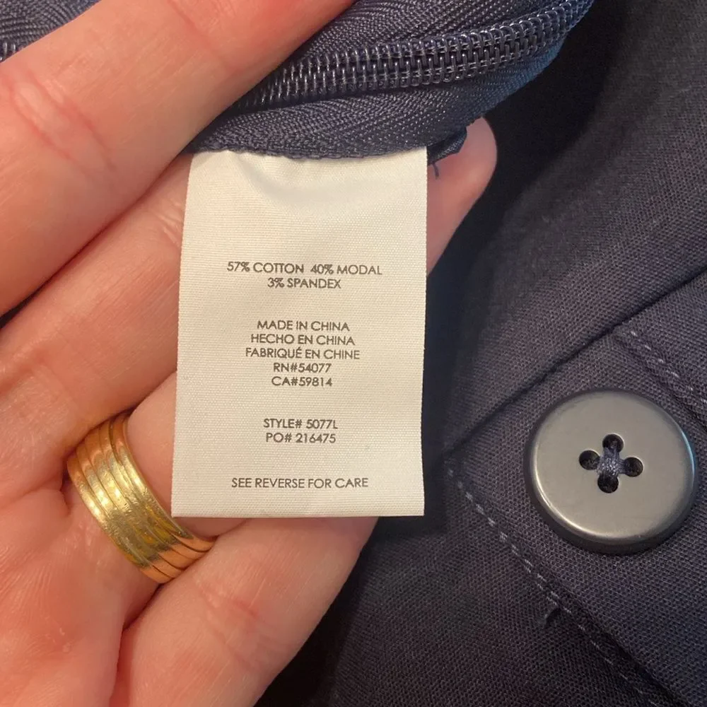 CAbi Navy Blue Nautical Mariner Trouser Pants Style 5077L Size 10 - Picture 9 of 10